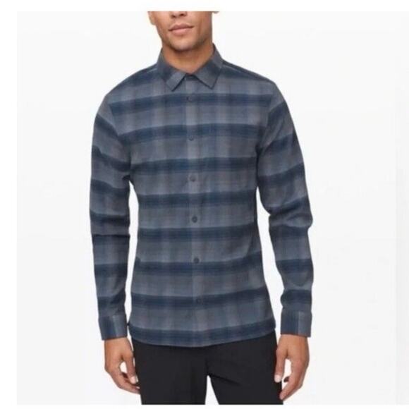 lululemon athletica Other - Lululemon Mason's Peak Flannel Blue Gray Plaid Long Sleeve Shirt Size Small
